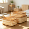 Natural Bamboo Storage Baskets for Organization