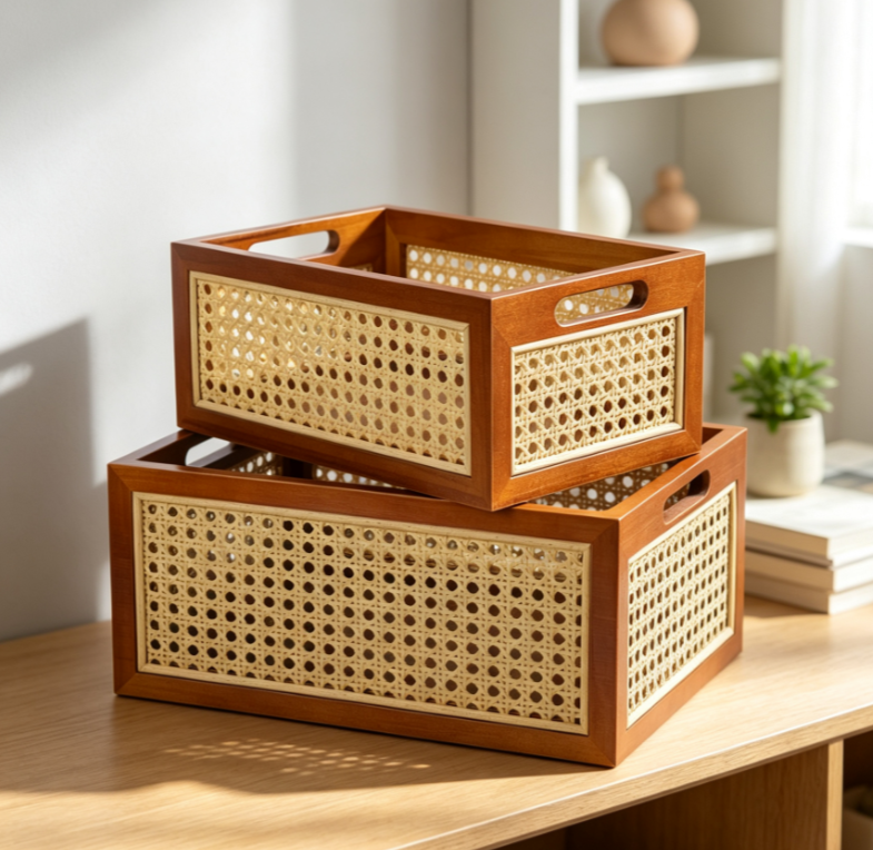 Natural Woven Storage Baskets for Office