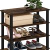 4-Tier Shoe Rack, Amber Pine/Black