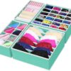 4-Pack Drawer Organizer Set - Closet Dividers for Underwear, Socks, Bras, Scarves, Ties - Foldable Non-Woven Storage Boxes, Turquoise