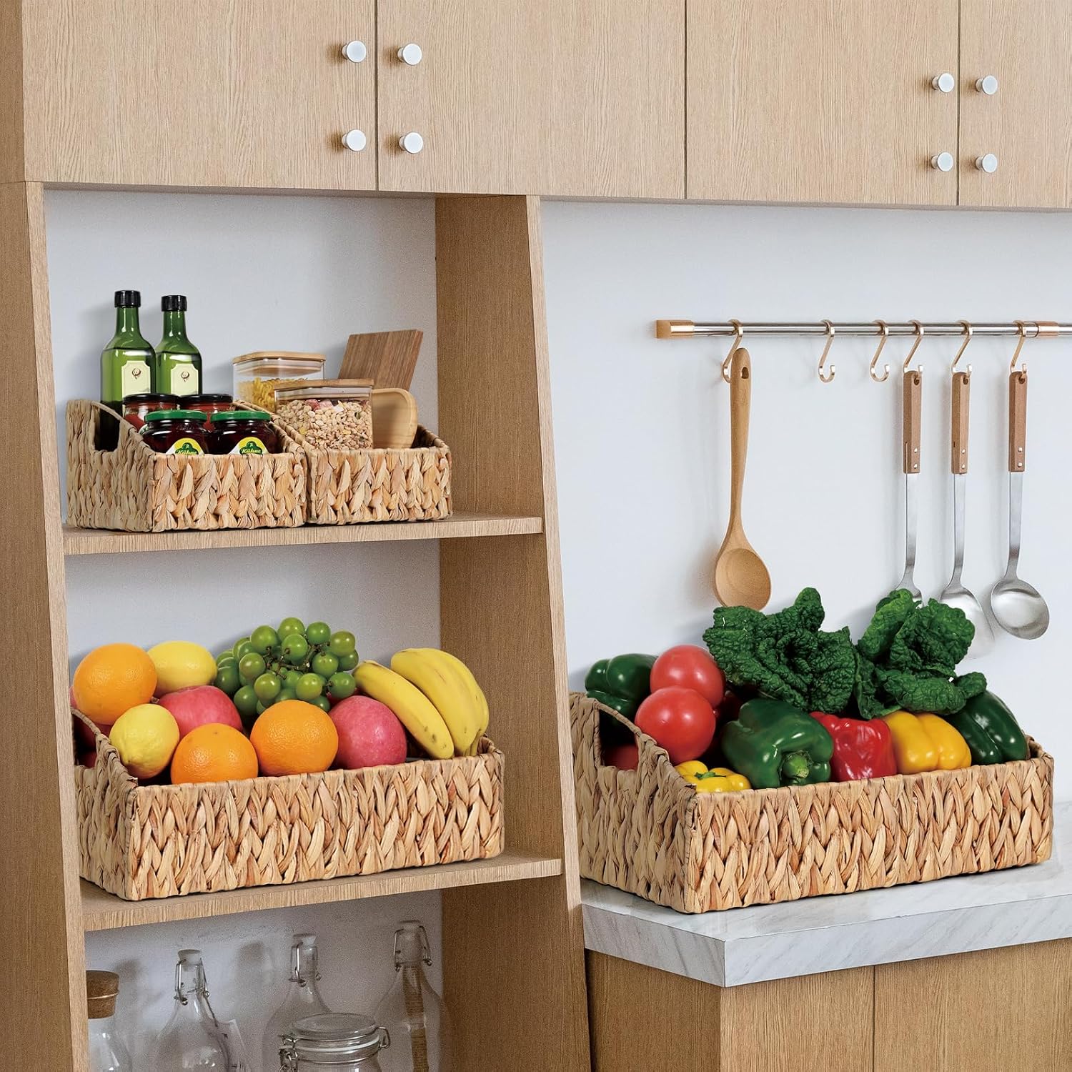 Water Hyacinth Storage Baskets with Handles - Image 2